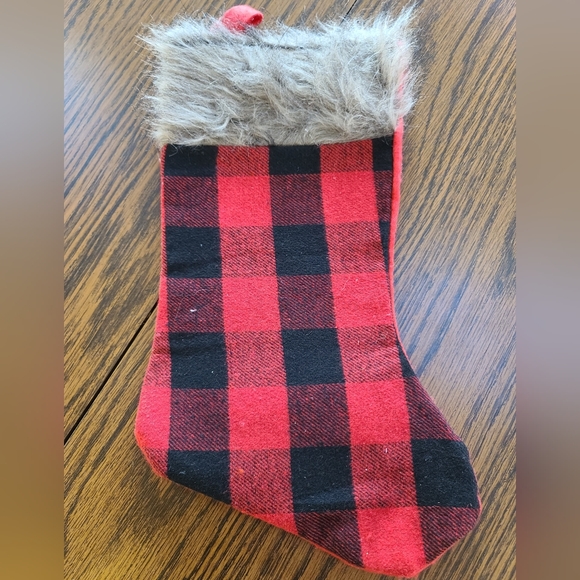 NWOT Christmas Stocking Bundle Buffalo Plaid Red/Black And Santa 🎅 - Picture 3 of 6